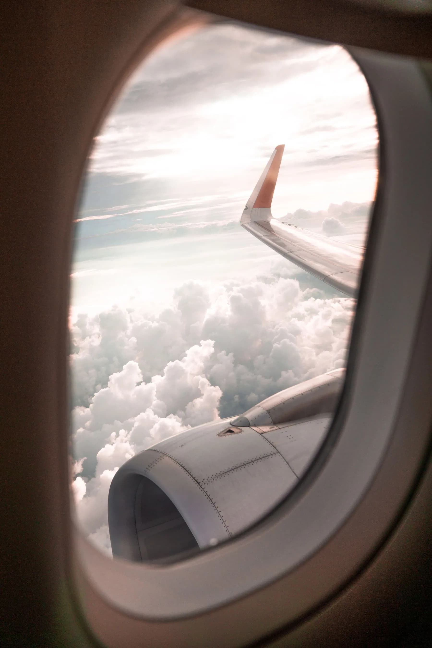 A serene view of clouds from an airplane window